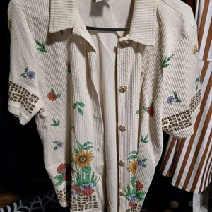 Cream Ribbed Knit Sweater